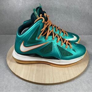 Nike Lebron X Miami Dolphins Atomic Teal 541100-302 Mens Size 11 Shoes 2013